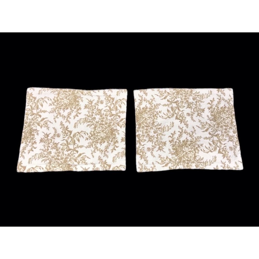 Laura Ashley 2 Pillow Shams Quilted Floral Cottage Shabby 100% Cotton 21x27